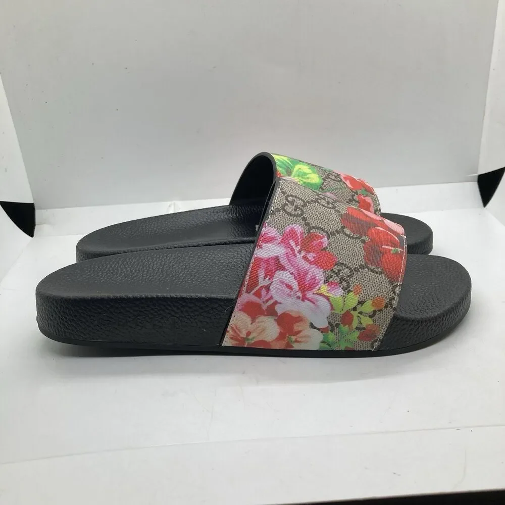 Gucci GG Blooms Supreme Sandals Floral Size 7.5 38EU - Picture 5 of 11